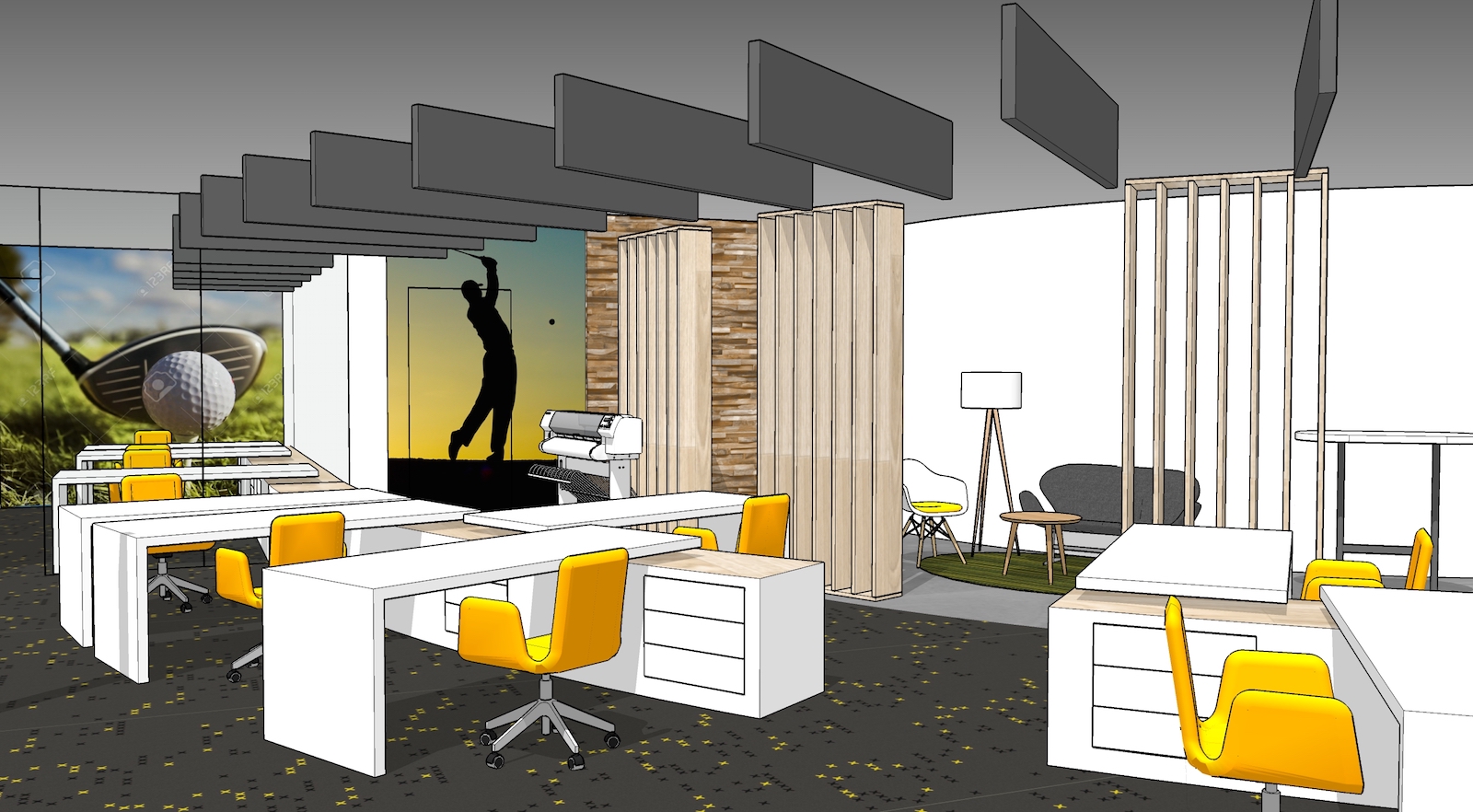 Tienerjaren Commissie beschaving Jumbo Golf - interieur design kantoor | Marcel Berrens Design